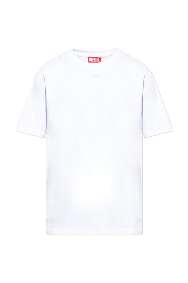 DIESEL t-adjust-r23 ウィスカーディテール タイニーロゴ T-ADJUST-R21 Tie-dye T-shirt with logo embroidery｜ブラック